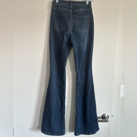 Fashion Nova Blue Flare Wide Leg Jeans - Picture 3 of 4
